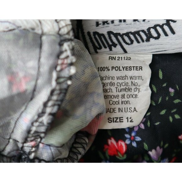 WOMEN'S VINTAGE FLORAL PRINT BLOUSE SHIRT - 1980s 80s - WHIRLAWAY FROCKS SIZE 12 - Picture 8 of 8